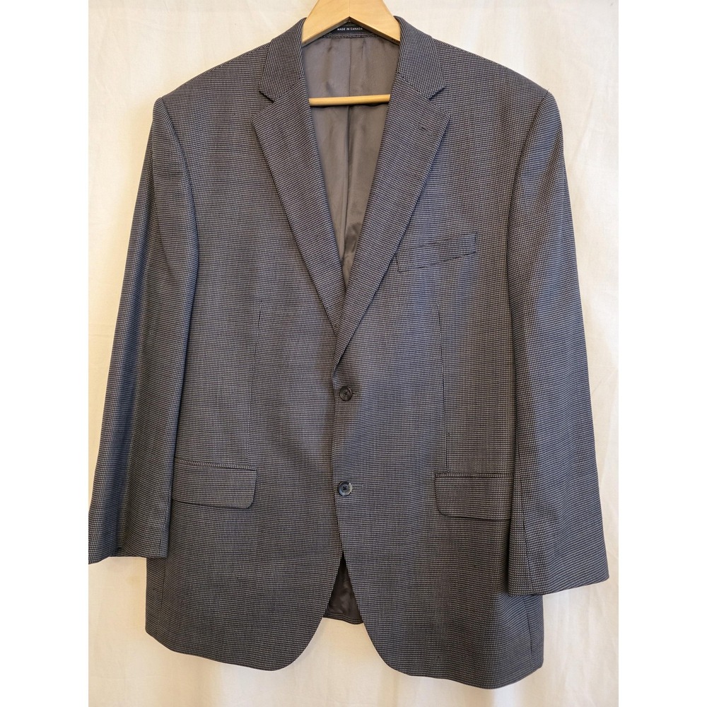 Cremieux Blazer Sport Coat Mens 44 Gray Wool Check Loro Piana Jacket READ